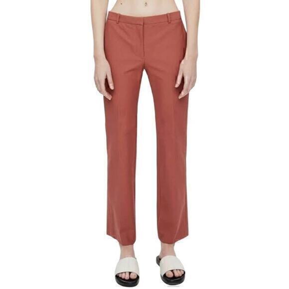 Theory Hartsdale NP Approach Slim Straight Ankle Pants in Deep Rose size 2 - Picture 1 of 10